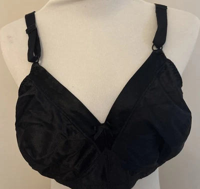 Vintage Hanes Just My Size 44C Soft Cup Bra Black  Satin - Image 1 of 4