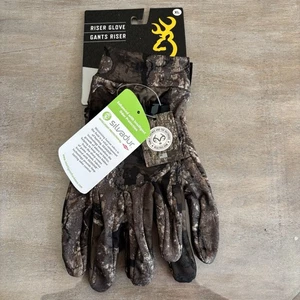 NEW Browning Riser Gloves Mens XL Hunting Camo Realtree Timber Moisture Wicking - Picture 1 of 7