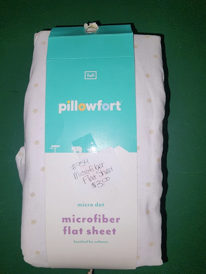Sábana plana de microfibra Pillowcort. Completo. Blanco con puntos grises Foto 1 de 1