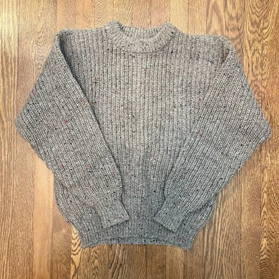 Vintage GAP Nep Sweater 100% Wool Knit Crewneck Speckled 80s 90s Pullover - Image 1 of 4