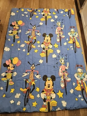 Vintage DISNEY Reversible TWIN Comforter -Mickey, Minnie, Donald, Size 84" x 60" - Image 1 of 4