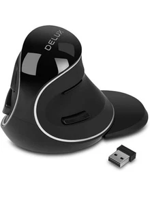 Delux M618Plus Wireless-Black Ergonomic Vertical Mouse Large *BRAND NEW* - Picture 1 of 6