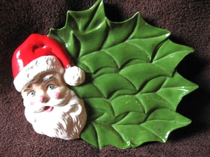 PLATO DE GALLETAS SANTA VINTAGE, PLATO, PLATO DE DULCES, HECHO A MANO 1987, MOLDE MACKY 1978 - Imagen 1 de 12