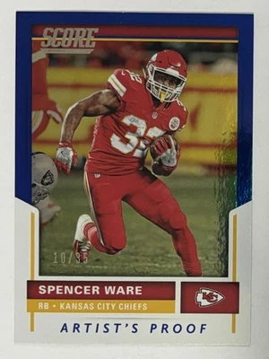 Spencer Ware 2017 Score Artist's Proof #122 #/35 - Kansas City Chiefs - Image 1 of 2