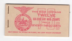 1943 6 Cent Luftpost komplettes Heft, Scott #BKC2, postfrisch NH - Bild 1 von 2