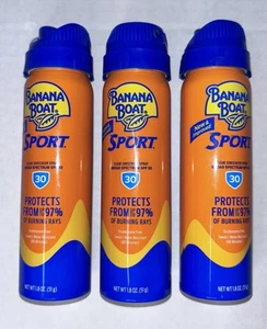 3~Banana Boat Sport Ultra SPF30 Travel Size Sunscreen Spray 1.8oz Exp 10/27 - Picture 1 of 1