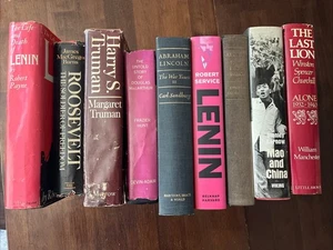 Lot-10 Historical Leader Books Churchill,Eisenhower, Truman, Lincoln, Mao, Lenin - Picture 1 of 21