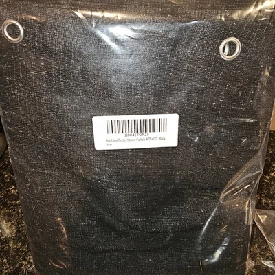 CORTINA DE CHUVEIRO TEXTURIZADA DE LINHO PRETO 72 X 72 NOVA COM ETIQUETAS - Imagem 1 de 3
