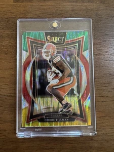 2024 Panini Select - Concourse Cedric Tillman #17 Green & Yellow Shock Prizm - Picture 1 of 2