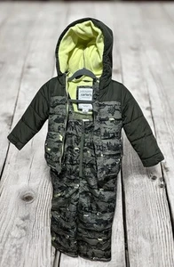 Carter's Boys Heavyweight Two-Piece Snowsuit Ski Suit Bibs Size 4T Outdoor Theme - Picture 1 of 15