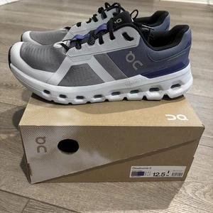 On Cloudrunner 2 Running Sneakers Mens 12.5 Blue Fossil Indigo Comfort Shoes NIB - Picture 1 of 9