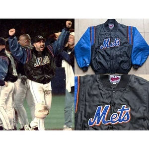 New York Mets 2000 Majestic Bomberjacke XL blau schwarz MLB Baseball Vintage - Bild 1 von 18
