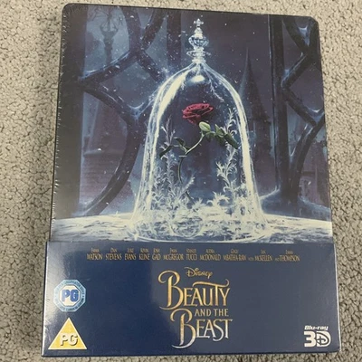 Disney Beauty and the Beast Steelbook UK Exclusive 3D 2D Blu-ray New Sealed - Image 1 of 2