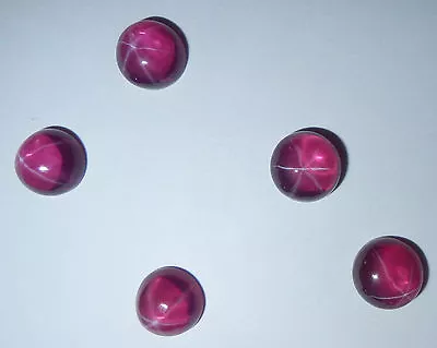 Transparent Star Ruby Round 8x8 mm Cabochon 6-Rayed Lab-created Stone 10 pcs Lot - Image 1 of 4