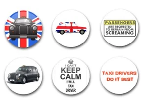 25 MM/1" KNOPFABZEICHEN X6 TAXIFAHRER UK - Bild 1 von 1