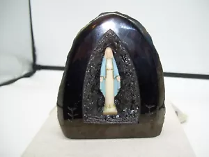 Inusual Virgen María Decorativa Tallada a Mano Carbón Tallada Arte Popular Cristiano - Imagen 1 de 6