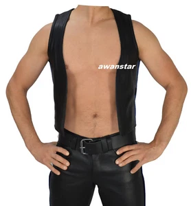 aw-682 awanstar muscle lederweste hochwertige leder weste,leather vest,Clubweste - Picture 1 of 19