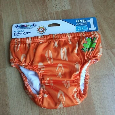 Pañal de natación reutilizable Swimschool nivel 1 18-22 libras 12 meses bebé niño nuevo en paquete Foto 1 de 4