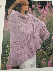 Vintage Crochet Pattern Cluster Lace Shawl - Picture 1 of 1