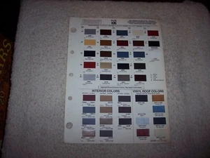 1987 AMERICAN MOTORS EXTERIOR AND INTERIOR PPG PAINT CHIP COLOR CHART #177 - Picture 1 of 5