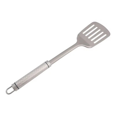 Non Slip Handle Parts Camping Camping Cooking Spatula Silver Slotted Turner - Image 1 of 4