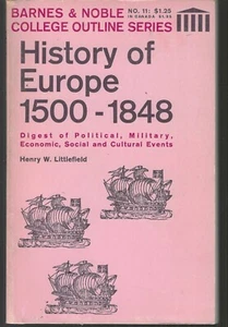 History of Europe 1500-1848 Littlefield Barnes & Noble College Outline Series - Picture 1 of 1