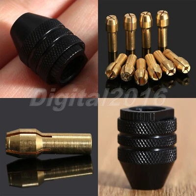 Mini 0.5mm-3.2mm Drill Brass Collet Chuck Bits &M8 Keyless Chuck Rotary Tool Kit - Image 1 of 4