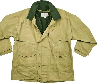 HOT VTG Men's FILSON @ 61 HUNTING PARKA WOOL LINING KHAKI WAXED COAT Jacket 42 L - Image 1 of 4