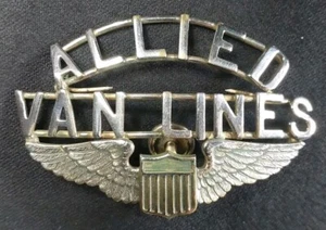 VINTAGE ALLIED VAN LINES HAT UNIFORM BROACH MEDAL MOVING COMPANY TRUCKER PIN - Picture 1 of 9