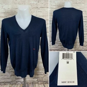 Polo Ralph Lauren Silk-Blend V-neck Sweater Hunter Navy Women’s Size Medium $248 - Picture 1 of 12