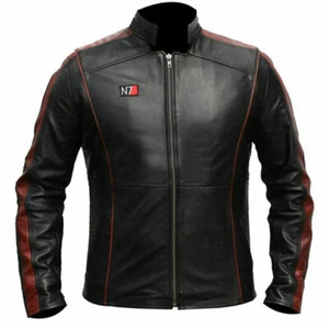 Chaqueta de cuero para juegos Mass Effect 3 N7 Commander Shepard para hombre - Imagen 1 de 3
