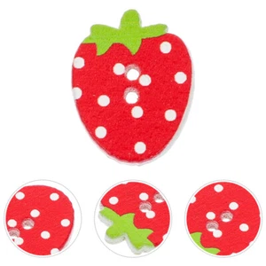 100 Pcs Strawberry Shape Cartoon Buckle Child Strawberrie Buttons Shaped - Picture 1 of 12