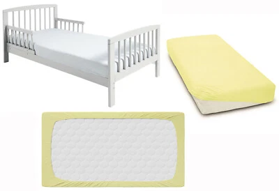 BABY MAM Super weiches Spannbettlaken Jersey dehnbar Baumwolle passend für Juniorbett 160x80cm gelb