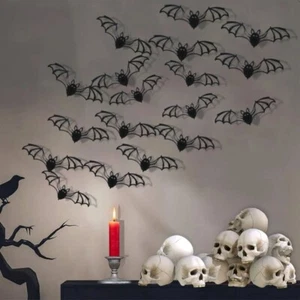 6/12PCS DIY Halloween Window Bat Stickers Halloween Party Supplies - Picture 1 of 9