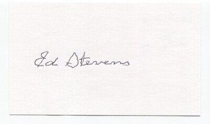 Ed Stevens Signed 3x5 Index Card Autographed Baseball Brooklyn Dodgers