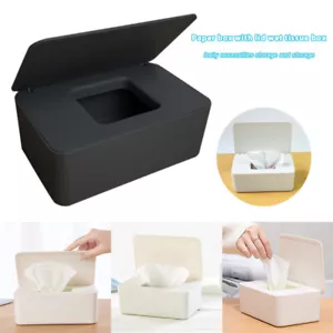 Home Dustproof Tissue Storage Boxes Case Wet Wipes Dispenser With Lid Hot Holder - Picture 1 of 20