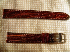 16 mm LUXE, ÉLÉGANCE QUALITÉ, BRACELET CROCODILE VÉRITABLE MARRON Fab. FRANCAISE - Imagen 1 de 4