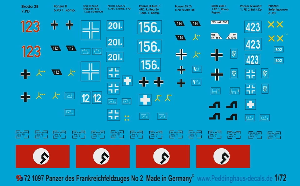 Peddinghaus 1/72 1097 Carro Armato Il Francia Campagna Parti 2 - Immagine 1 di 1