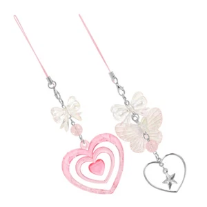 2 szt. Love Bow Łańcuszek na telefon komórkowy Charm Strap dla kobiet Charms Dziewczęta - Zdjęcie 1 z 12