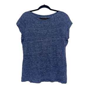 Eileen Fisher Blue Organic Linen Tee Womens Size L - Picture 1 of 5