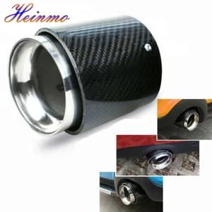 For Cooper S R55 R56 R60 Real Carbon Fiber Steel Exhaust Pipe Tail Muffler Tips - Foto 1 di 6