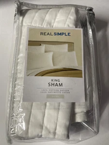 1 echter schlichter King Sham 100% Baumwollsatin - Bild 1 von 2