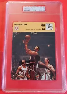 WILT CHAMBERLAIN 1977 SPORTCASTER BASKETBALL CARD GRADED PSA 6 EX- MINT LAKERS - Picture 1 of 2