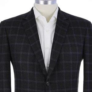 NEW $4,795 Brioni 'Colosseo' Dark Cobalt Overcheck 2 Button Men's Sport Coat 44R - Picture 1 of 14