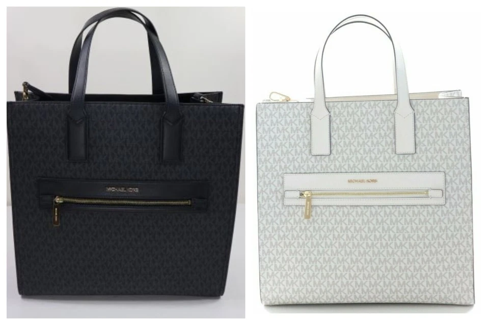 Michael Kors Kenly LARGE NS Tote Satchel Shoulder Bag Black/Cream  $498.00 - Image 1 of 1