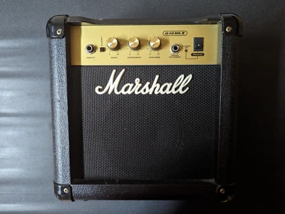Marshall Amplifier 10 Watts Vintage Practice Amp Black & Gold G10 MKII - Image 1 of 4