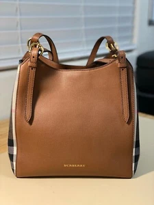 Burberry $900 CANTERBURY Derby Leather House Check Small Satchel Purse Bag - Picture 1 of 5