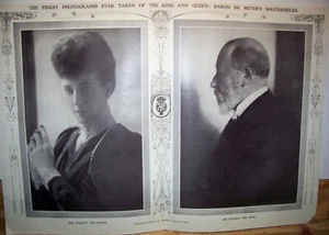 King Edward & Queen Alexandra of England; Portraits by Baron De Meyers; 1910 - Picture 1 of 1