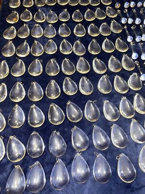 3 Pottery Barn "CLARISSA"  Glass Replacement Crystal Large Teardrop - Image 1 of 2