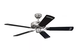 Design ceiling fan without lamp WESTINGHOUSE CYCLONE steel and black 132 cm - Picture 1 of 9